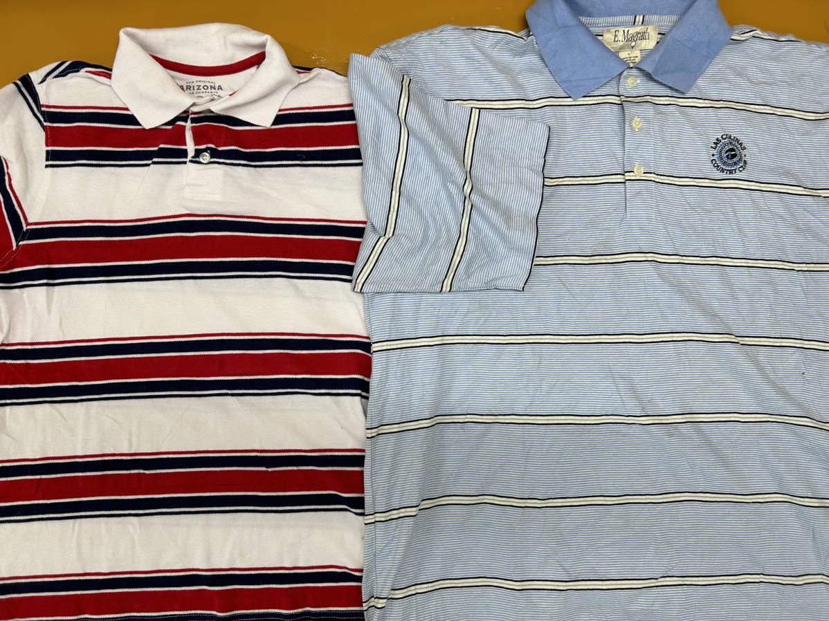 USA古着 半袖 ポロシャツ ボーダー柄 24枚 セット まとめ売り 1円