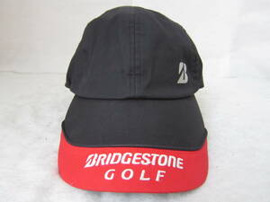 BRIDGESTONE GOLF（ブリヂストン ゴルフ）　　撥水キャップ　　黒赤銀　　フリーサイズ　約59～61㎝　　　ok2307B