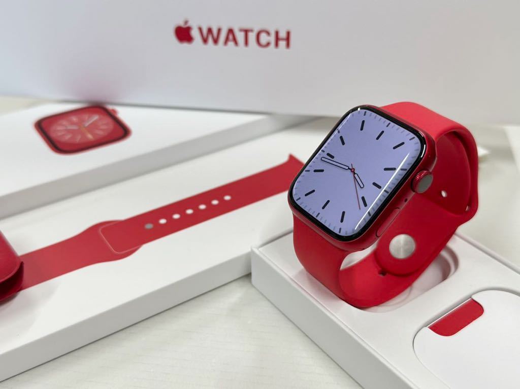 ☆即決 バッテリー100% Apple Watch series8 45mm レッドアルミニウム