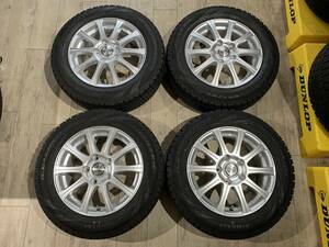 【2306056】スタッドレス Weds ZELERNA 15インチ 6J +53 PCD114.3 5H + PIRELLI ICE ASIMMETRICO 185/65R15 2018年 7.5mm フリード 等