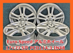 ★17インチ Euro Speed 中古 社外 アルミホイール 4本 5穴 PCD:114.3 IN48★