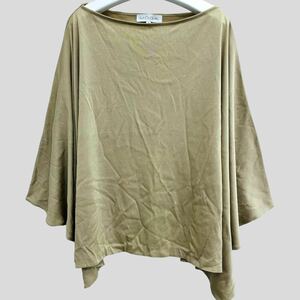 MOGA / Moga lady's tops cut and sewn poncho bolero do Le Mans sleeve khaki color F size made in Japan O-1659