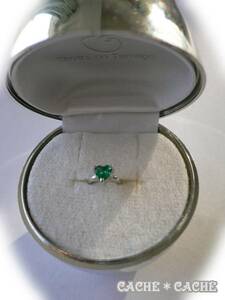 LI13 SD13 boy size zirconia Heart ring ( green )
