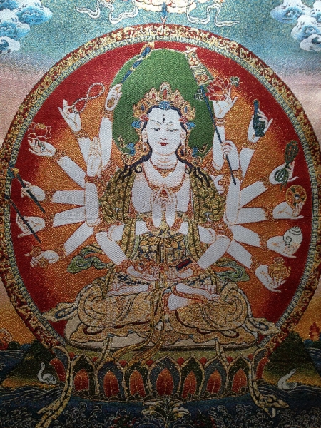 Свастика, тибетский эзотерический буддизм, женское божество ◆ Ассоциированная мать Будды Каннон, ткань 60 см ◆ Поиск Chundi; буддийская живопись, вышивка Бодхисаттва Сайзо, буддизм 2-3, рисование, Японская живопись, человек, Бодхисаттва