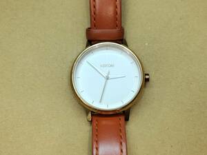 [Используется] NH2304 Nixon Nixon Watch Ladies The Kensington Leather Gold x Haddle