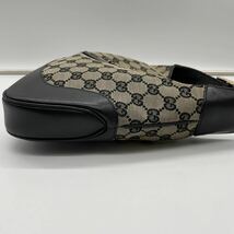 美品 GUCCI グッチ ハンドバッグ ショルダーバッグ ワンショルダー 肩掛け GG柄 シマ ジャッキー キャンバス レザー_画像6