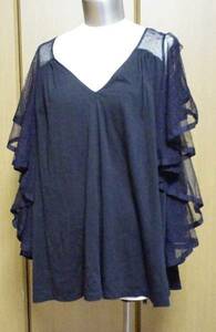  beautiful goods * Jill Stuart frill tunic cut and sewn M black 