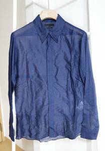  rare * Alexander McQueen cotton loan shirt 50 navy blue 