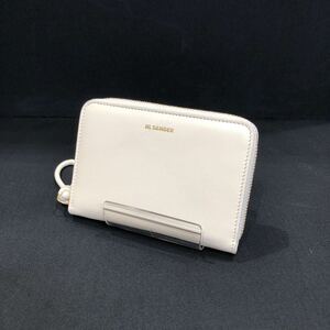 【JIL SANDER】 ジップアラウンドウォレット ジルサンダー ラウンドファスナー WHT 二つ折り財布 カーフレザー ts202403