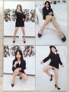 個人撮影会　女性　モデル　コスプレ　リクルートスーツ　ミニスカ　A4サイズ写真 高画質　4枚セット②