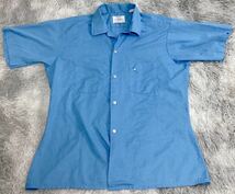 60s USA製 Arrow アロー 単色 半袖 オープンカラーシャツ ブルー サイズM(15-15 1/2) タウンクラフト 開襟 シャツ VINTAGE ヴィンテージ_画像1