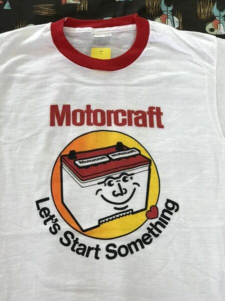 Motorcraft リンガーTシャツ　モータークラフト　フォード　アメリカ　ビンテージ　スパークプラグ　世田谷ベース　古着　アメカジ