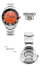 新品同様 SEIKO 5 SPORTS セイコー 5 スポーツ 自動巻き腕時計 SRPC55J1 オレンジ 4R36-06R0 逆輸入モデル 箱付き完品_画像4
