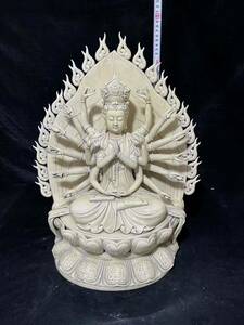 宋時代 白磁 徳化窯 千手観音像 仏像 菩薩像 坐像 仏教美術 唐物 中国美術 高さ57cm 