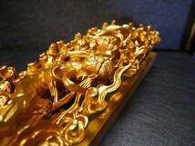 収集品　最高級　彫り　手彫り　本金箔　木製本金箔本金粉（A3-2）　4524　M_画像8