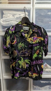 WACKO MARIA JAMAICA HAWAIIAN SHIRT アロハシャツ ジャマイカ ハワイアン S ブラック ワコマリア