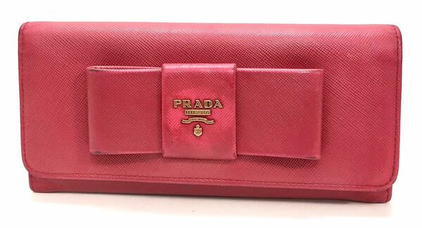 プラダ　PRADA サフィアーノ　リボン　ピンク　レザー　財布　18668111