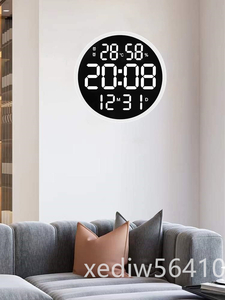 3D LED digital clock wall wall clock wall clock wall clock remote control attaching quiet sound ornament thermometer hygrometer clock automatic induction night light wall wall clock 