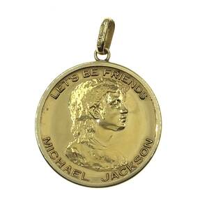 [ rare ] Michael * Jackson 1987 year . day memory coin top gold coin gold medal K18 frame attaching gross weight approximately 6.1g diameter approximately 20mm