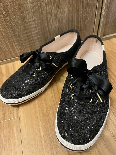 【人気】Keds x Kate Spade チャンピオン KS グリッター 黒