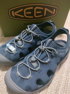 新品 定価13750 KEEN 28cm US10 キーン ソーラー サンダル メンズ ネイビー 紺 グレー 正規品 アウトドア