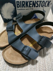 新品 BIRKENSTOCK ビルケンシュトック MILANO ミラノ 28cm 43 黒 ブラック サンダル 正規品 ナローフィット レザー ドイツ製