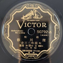 【SP盤レコード】VICTOR 端唄 深川節/五月雨 唄 葭町二三吉 三味線 同小靜・秀葉(鳴物伊)/SPレコード_画像1