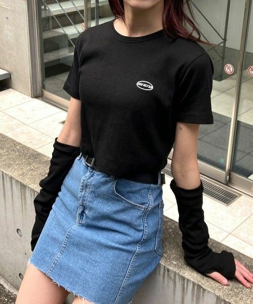 【Snap club】アームウォーマー付きショートトップス 