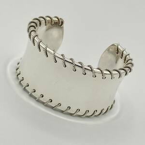 ☆ ティファニー ツイストロープ ビンテージ ワイド カフ バングル ブレスレット シルバー 925 Vintage Cuff Bangle Bracelet ボーンカフ