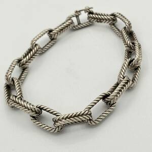 希少品 ティファニー ツイスト ロープ リンク ビンテージ ブレスレット バングル シルバー 925 Tiffany Vintage Silver Bracelet メンズ