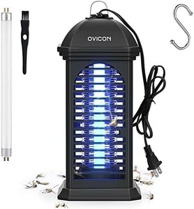 【新品送料無料】OVICON 電撃殺虫器 殺虫灯 コバエ取り 捕虫器 モスキートランタン 蚊取り 殺虫器 6W UV光源吸引式 360°強力蚊除け