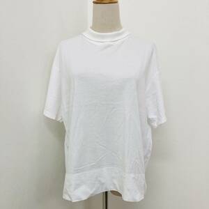 a01857 美品 ZARA ザラ Tシャツ 半袖 薄手 ハイネック EUR:L USA:L 白 無地 万能 ゆったり 合わせやすい 古着 シンプルデイリーカジュアル