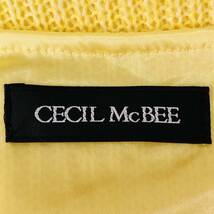 a02174 CECIL McBEE セシルマクビー トップス ニット 半袖 重ね着風 シンプル ナチュラル M 黄色 白 レディース エレガントガーリーチック_画像8