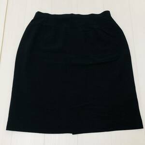 a02438 beautiful goods Shellnale skirt knee under height thin lining equipped waist one part rubber large size black plain simple office stylish look 