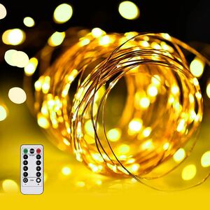 LED イルミネーションライトurlife BB299 LEDストリングスライト 100球 10m 8種光るパターン 電池式 水を防ぎ フェアリーライト