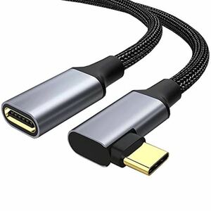 USB Type C 延長ケーブル L字 usb-c BB278 タイプc 延長コード USB 3.1 Gen2(10Gbps) 100W PD急速充電 4K/60HZビデオ伝送 超高耐久ナイロン