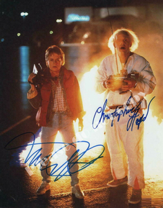 1985年・映画 バック・トゥ・ザ・フューチャー クリストファー・ロイド Michael J. Fox マイケル・J・フォックス サイン フォト