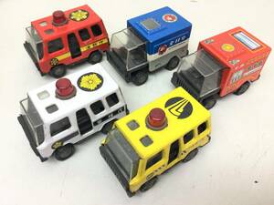 ミニカーブリキ FD トラック 消防車 日本航空 エアポートサービス 消防庁 警視庁 高速パトロール 日本製 当時物 おもちゃ 玩具