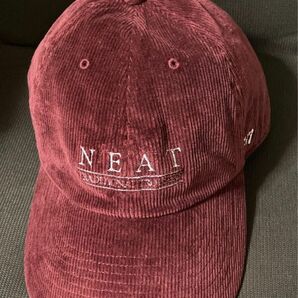 47 NEAT コーデュロイ　バーガンディ　キャップ　帽子