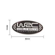 【送料込】WRC エンブレムプレート 黒丸 縦4.0cm×横8.0cm SUBARU スバル STI アルミ製 _画像1