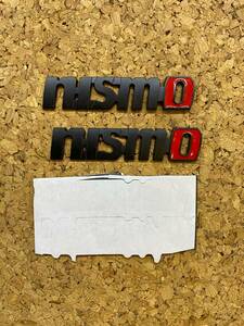 【送料込】NISMO(ニスモ) 3Dエンブレム 2枚組 マッドブラック ミニサイズ 縦1.3cm×横6.5cm 金属製 日産 GTR NISSAN