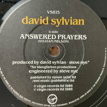 UK ORIGINAL 1986 David Sylvian A Little Girl Dreams Of Taking The Veilレコード 7“ VS815 Robert Fripp Bill Nelson Steve Jansen_画像5