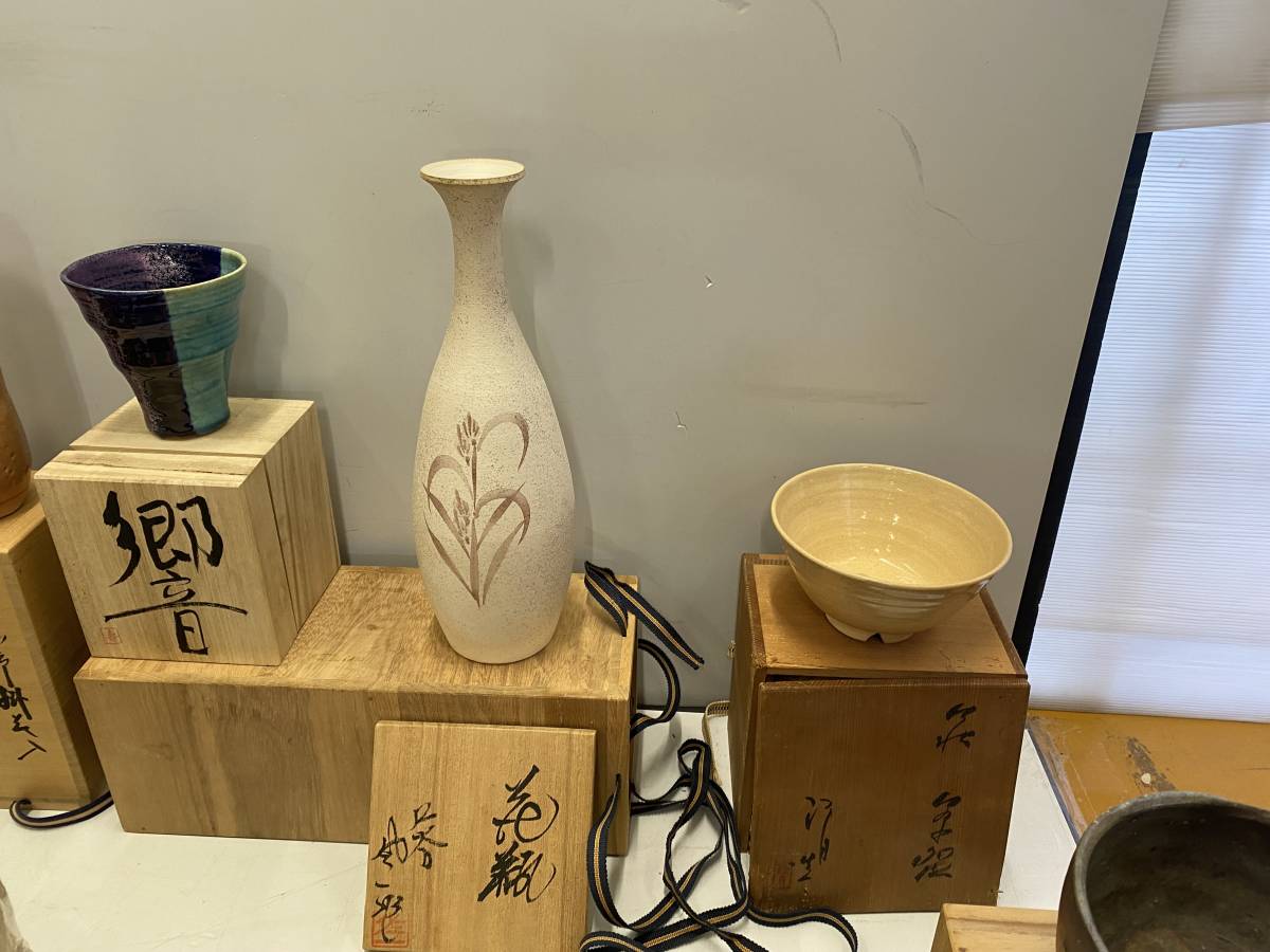 ☆木箱共箱☆まとめ売り菓子鉢/皿/湯呑/茶器/花瓶など【中古/現状品