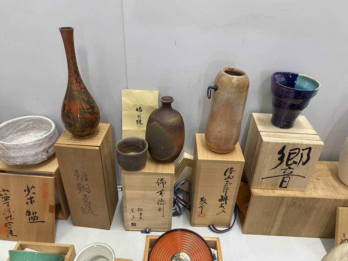 ☆木箱共箱☆まとめ売り菓子鉢/皿/湯呑/茶器/花瓶など【中古/現状品