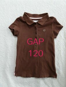 Gap　120　半袖ポロシャツ　ハートラインストーン