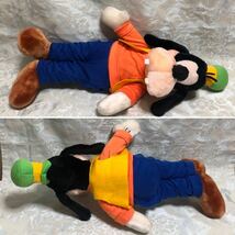 レトロ グーフィー ぬいぐるみ オレンジタートル 黄色のベスト 全長4３㎝ 座高３０㎝ ディズニー Goofy いぬ 犬 イヌ ※洗濯済み_画像6