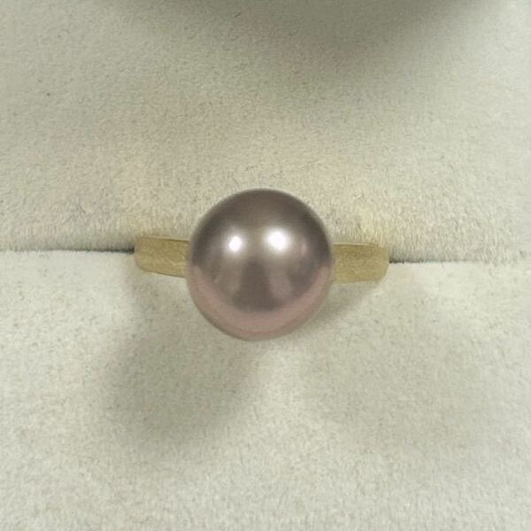 淡水パールリング　指輪　天然色　本真珠　10.5-11mm