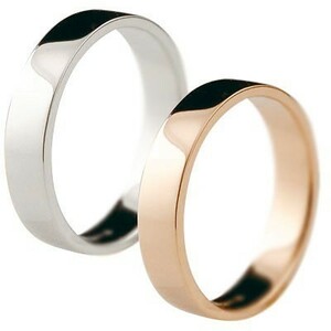 ペアリング ペア 平角 プラチナ 4ミリ マリッジリング 結婚指輪 地金 宝石なし ピンクゴールドk18 18金 ストレート カップル