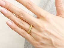 ペアリング ペア メンズ 結婚指輪 イエローゴールドk10 ダイヤモンド 指輪 10金 ダイヤ シンプル マリッジリング2本セット 人気_画像6