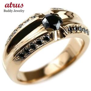  men's ring black Cubic Zirconia pink gold k18 wide width ring ring 18 gold for man free shipping popular sale SALE